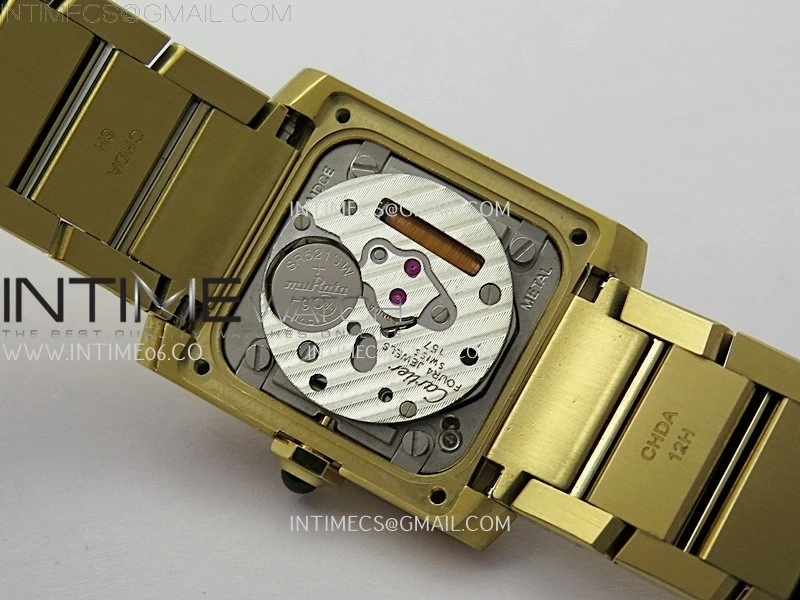 Tank Francaise Ladies 21.2mm YG 8848F 1:1 Best Edition Silver Dial on YG Bracelet Ronda Quartz V2